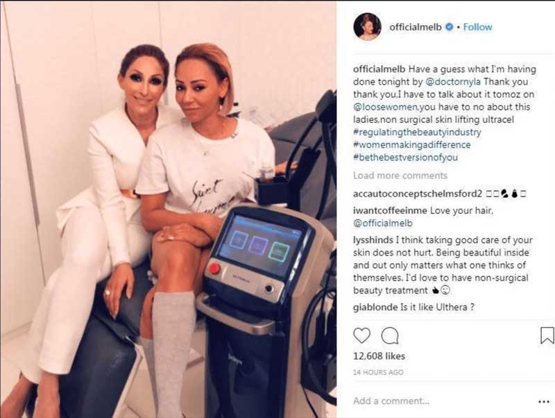 Mel B recently popped into the MediSpa in Wilmslow for an appointment with us