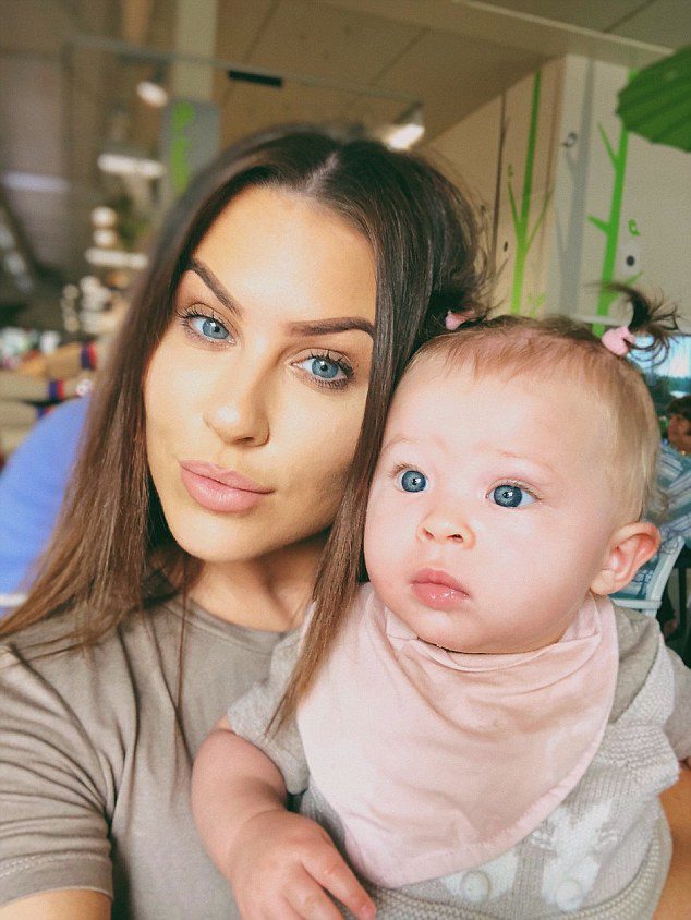 Jade Katy now. The first-time mum decided to get her lip fillesr dissolved because she wanted to set a good example to her six-month-old daughter (pictured)