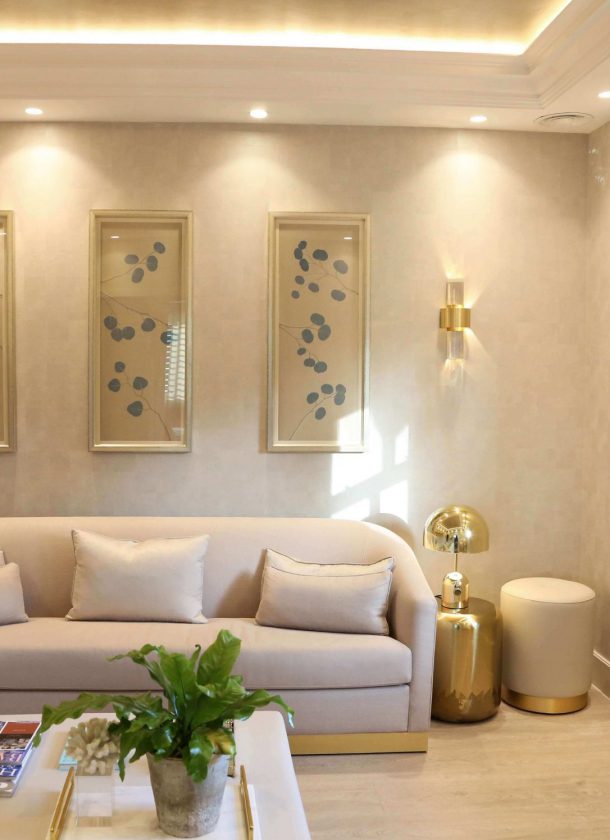 The reception room at Dr. Nyla Raja Medispa clinic