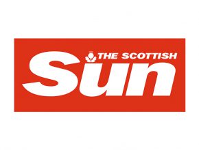 red and white logo of the scottish SUN