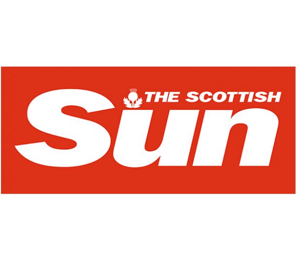 red and white logo of the scottish SUN