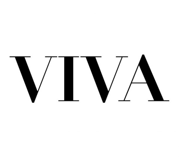 black logo of VIVA on the white background
